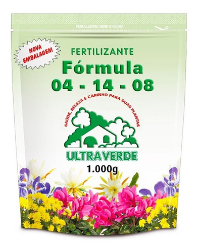 Adubo Fertilizante Fórmula Npk 04-14-08 Ultra Verde 1000g