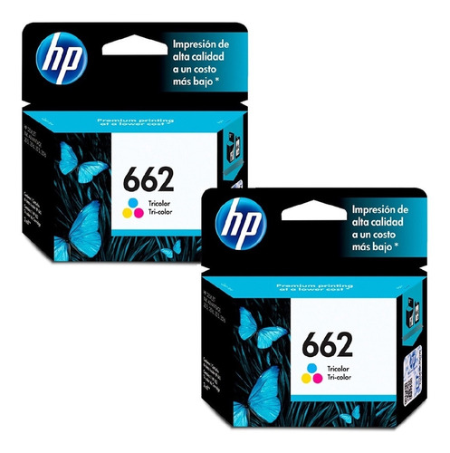 Pack 2 Cartuchos Hp 662 Tricolor Original Cz104al