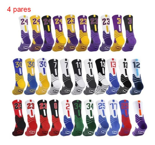 4 Pares De Calcetines Deportivos De Baloncesto Nba