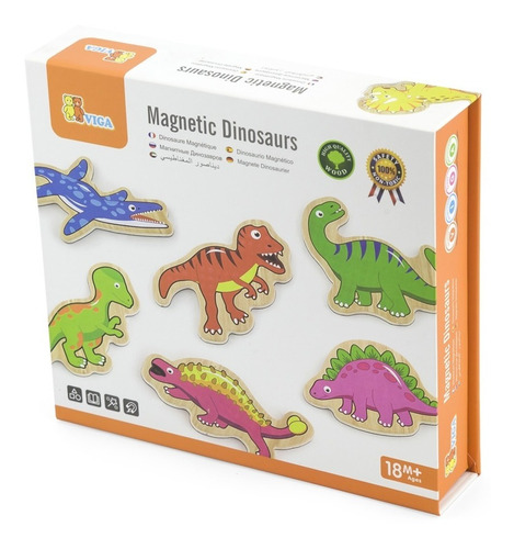 Juguete Madera Dinosaurios Magneticos 20 Pz