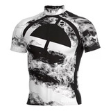 Camisa Ciclismo Ert Classic Manga Curta Black E White Bike