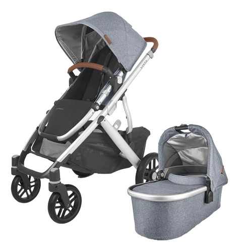 Coche De Paseo Uppababy Vista V2 Gregory Con Chasis Color Plateado