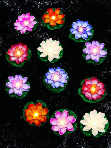 12 Luces Flotantes Para Piscina, Faroles Flotantes Led Reali