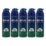 Espuma De Barbear Gillette Sensitive Frasco 150g - Kit 5un