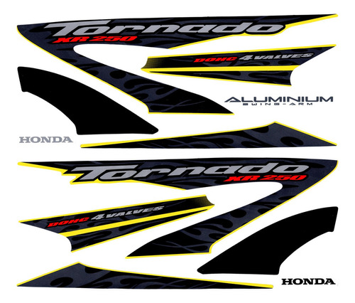 Cartela Kit Adesivos Completo Honda Tornado 250 2001 A 2008