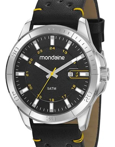 Relógio Mondaine Prata Couro Masculino 83478g0 Mvnh1