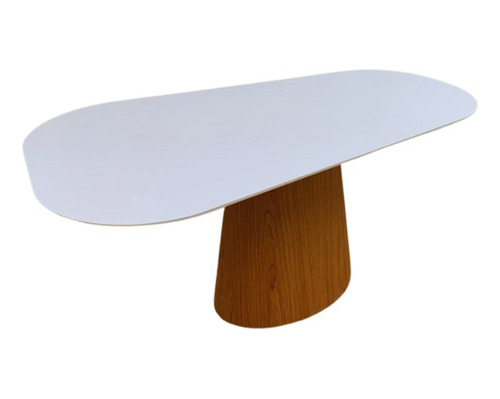 Mesa De Jantar Organica 150x90cm Off-white+vidro