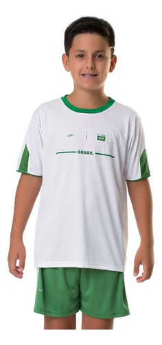 Camiseta Elite Brasil Infantil - Branco E Verde