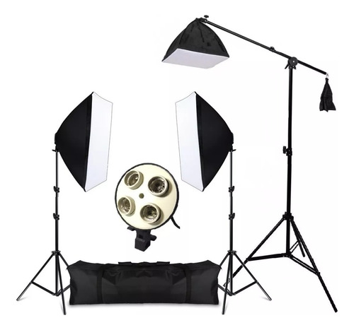 Kit De Iluminação Soft Box Sb03 S/ Lampadas