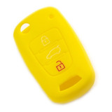 Funda Silicon Llave De Hyundai 3 Botones En Amarillo