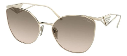 Prada Spr 50zs Zvn-3d0 Irregular Pale Gold Brown Gradient