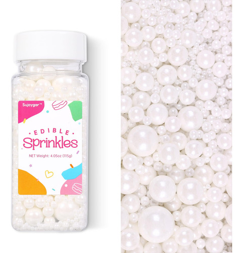 Sprinkles - Mezcla De Dulces De Azucar Con Perlas Blancas, D