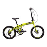 Bicicleta Urbana Plegable Slp   F-50 R20 7v Frenos De Disco Mecánico Cambio Shimano Tourney Tz500 Color Amarillo/negro Con Pie De Apoyo  