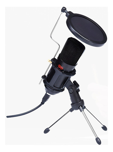 Microfono Profesional Grabacion Cardioide Radiodifusion Neg Color Negro
