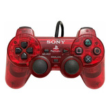 Controle Playstation 2 Ps2 Crimson Red Vermelho Original