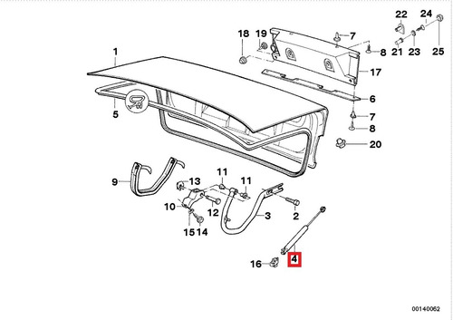 Amortiguador Capo Maleta Bmw E34 520i 525i 528i M5 Foto 3