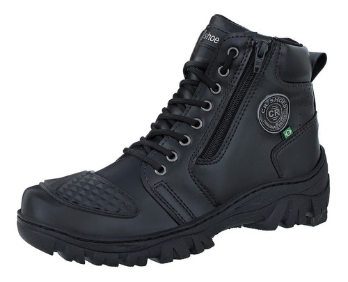 Bota Coturno Militar Motociclista Ziper Lateral Crshoes 8020