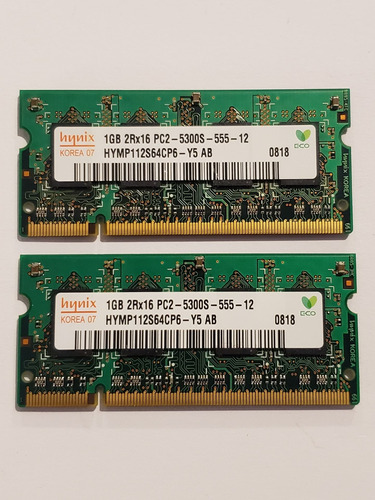 Kit Memoria 2gb (1gb + 1gb) Ddr2 Laptop