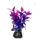 Planta Artificial Enfeite Aquario 8cm Roxa 