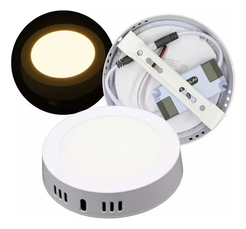 Lámpara Spot Empotrable Plafón Circular Luz Cálida 9w T3678 Color Blanco