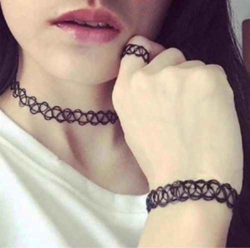 Choker Juego X Unidad Gargantilla Tattoo Pulsera Tanza