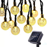 Guirnalda Solar Hada Deco 20 Led Boda 5 Mtrs Calido/d032n