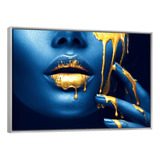 Cuadro Canvas Marco Flotante Rostro Azul  90x60