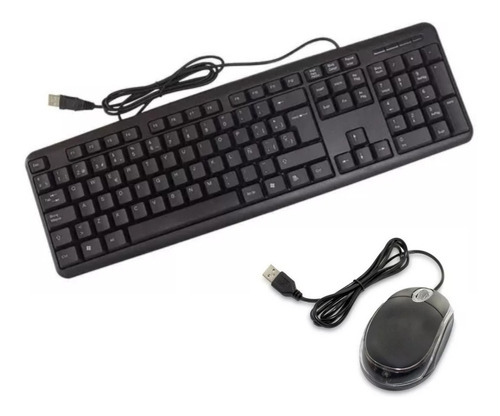 Kit Mouse Y Teclado Alambrico Usb Computadora/laptop/tablet