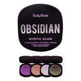 Iluminador E Sombra Cream Obsidian Ruby Rose Mystic Glam