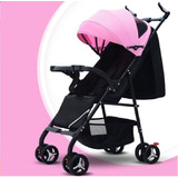 Coche Para Bebe Con Capota Expandible Fino Obseq 701-5 Color Rosa Chasis Blanco