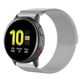 Pulseira Milanese Para Galaxy Watch Active2 Bt 44mm Ou 40mm Cor Prata Largura 20 Mm