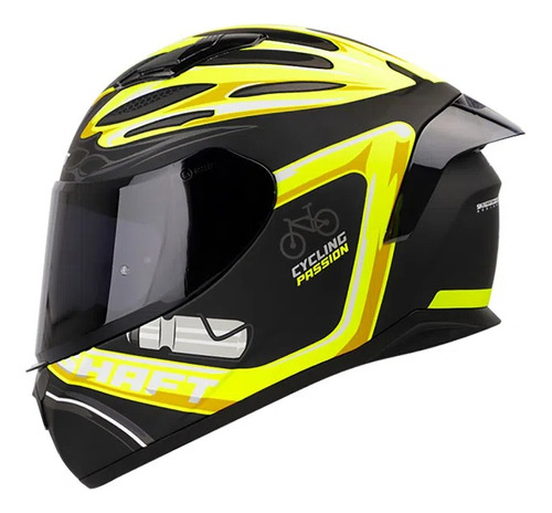 Casco Integral Shaft Sh-582sp Cycling Ngr.mat-amll Visorhumo