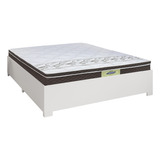 Cama Box Casal Queen Desmontável Colchão Rubi Marrom Branco