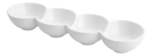 Petisqueira 4 Divisões Bon Gourmet Round 29 X 8 X 4,5 Cm Cor Branco