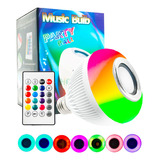 Lampada Musical Caixa Som Bluetooth Led Rgb Com Controle E27