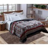 Cobertor Dyuri Jolitex Casal 1,80m X 2,20m Cor Orinoco Cinza Desenho Do Tecido Florido