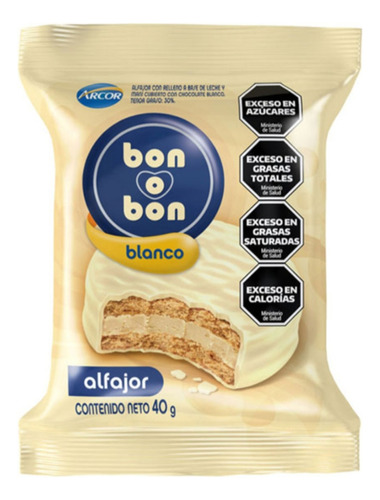 Alfajor Bon O Bon Simple Caja ×40 U *20chocolate+20 Blanco *