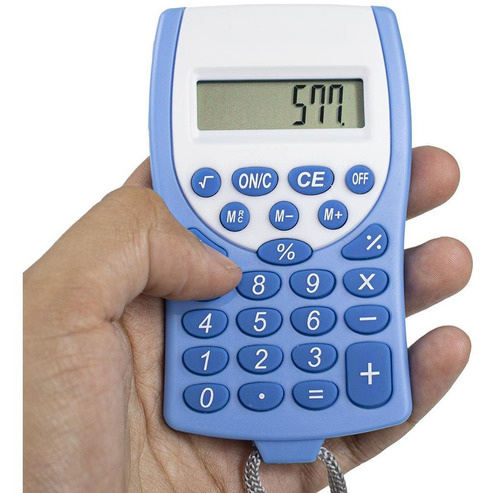 Mini Calculadora De Bolso Cordão Pescoço Colorida Barato