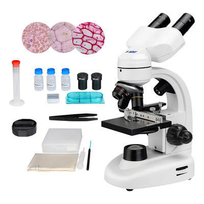 Microscopio Profesional Binocular Óptico Compuesto 80x-1600x Ampliación Ajustable con Lentes Oculares WF10x & WF20x para Laboratorio KIT ESCOLAR, Ciencias Naturales y Biología svbony SV605 | Envío gratis