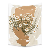 Tapiz De Pared Manta Decorativa Diseño De Flores Blancas