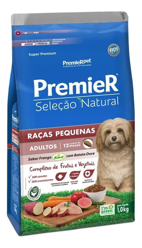 Alimento Premier Super Premium Seleção Natural Para Cão Adulto De Raça Pequena Sabor Frango E Batata Em Sacola De 10.1kg