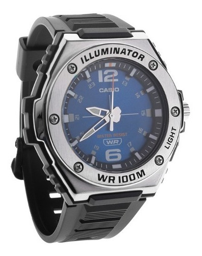 Reloj Casio Hombre Azul Core Lifestyle Mwa-100h2avcf Color De La Correa Negro Color Del Bisel Plateado