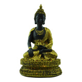 Buda Hindu Tailandês Tibetano Estatueta Preto E Dourado