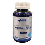 Ácido Fólico 60 Caps 400mcg Dióxido De Silicio Ácido Fólico Sabor Natural Fnl