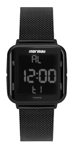 Relógio Mormaii Mo6600ag/8p Preto Digital Mo6600 Aço Inox