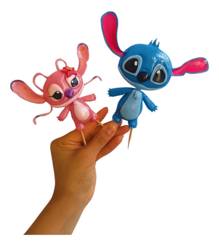 Stitch Y Angel Novia Adorno De Torta