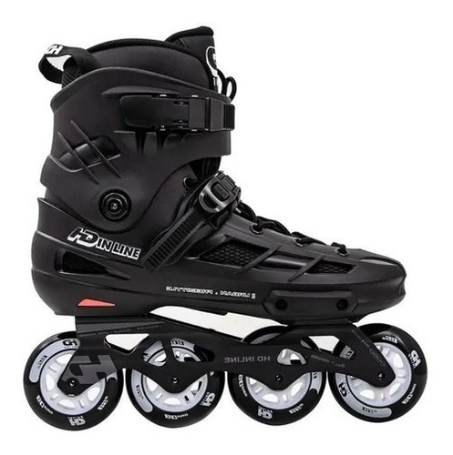 Patins Hd Inline New Skull Preto 80mm + Brinde 