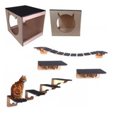 Parque Gatos Pets 9 Peças Mdf 100% Montado Kit Gato Promoção