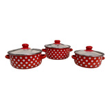 Juego De Ollas Con Tapa De Peltre 6 Pz Good Choice Roja Shor