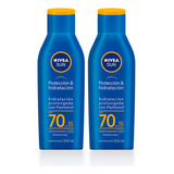 Nivea Bloqueador Protección & Hidratación Fps 70 200ml X 2